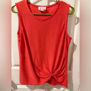 Andrea Jovine Red Textured Tank Top